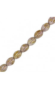 Czech Pinch beads 5x3mm Chalk white lila gold luster 03000/15695